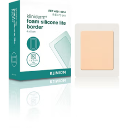 Kliniderm Foam Silikone Lite, Border, steril, 4 cm x 5 cm, 10 stk