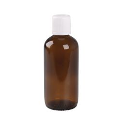 Brun Glasflaske med Skruelåg, 100 ml, så længe lager haves