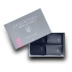 Essential+ bambus strømper, 4 socks in a box, Grey Collection - Limited Edition