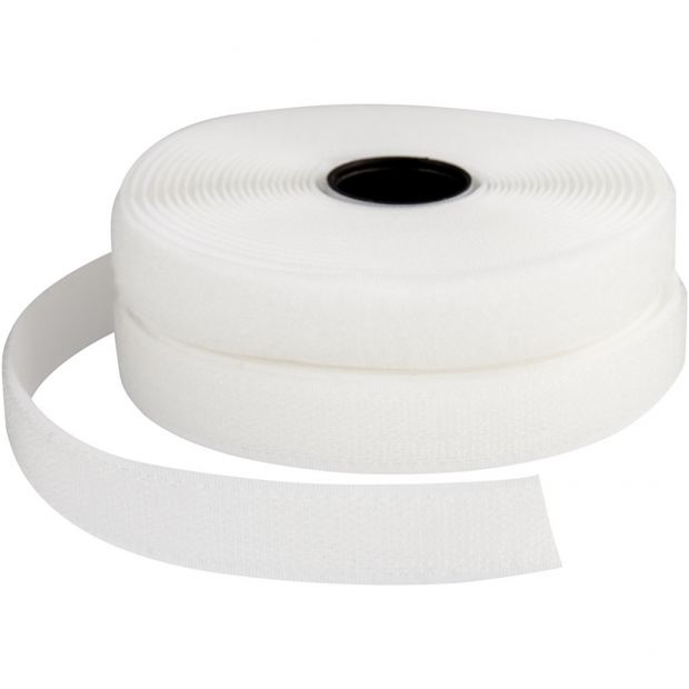 Velcro med klæb, hvid mm,per meter Vellock/Velour af stk.)